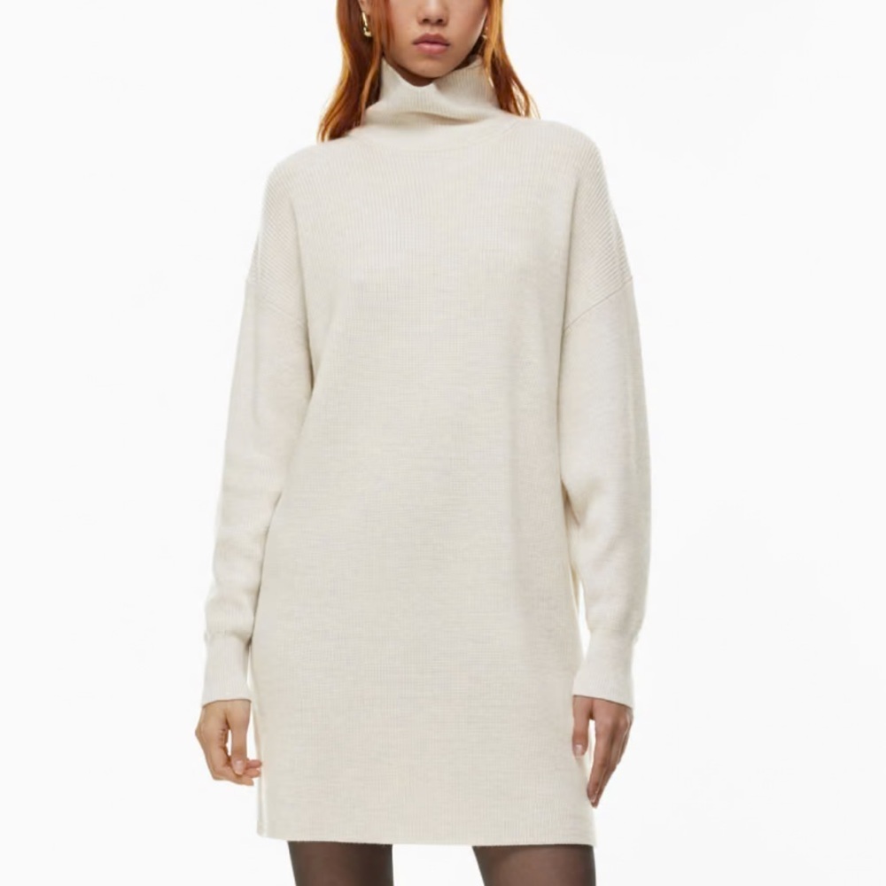 Aritzia Oversized Merino Wool Mock Neck Sweater Dress